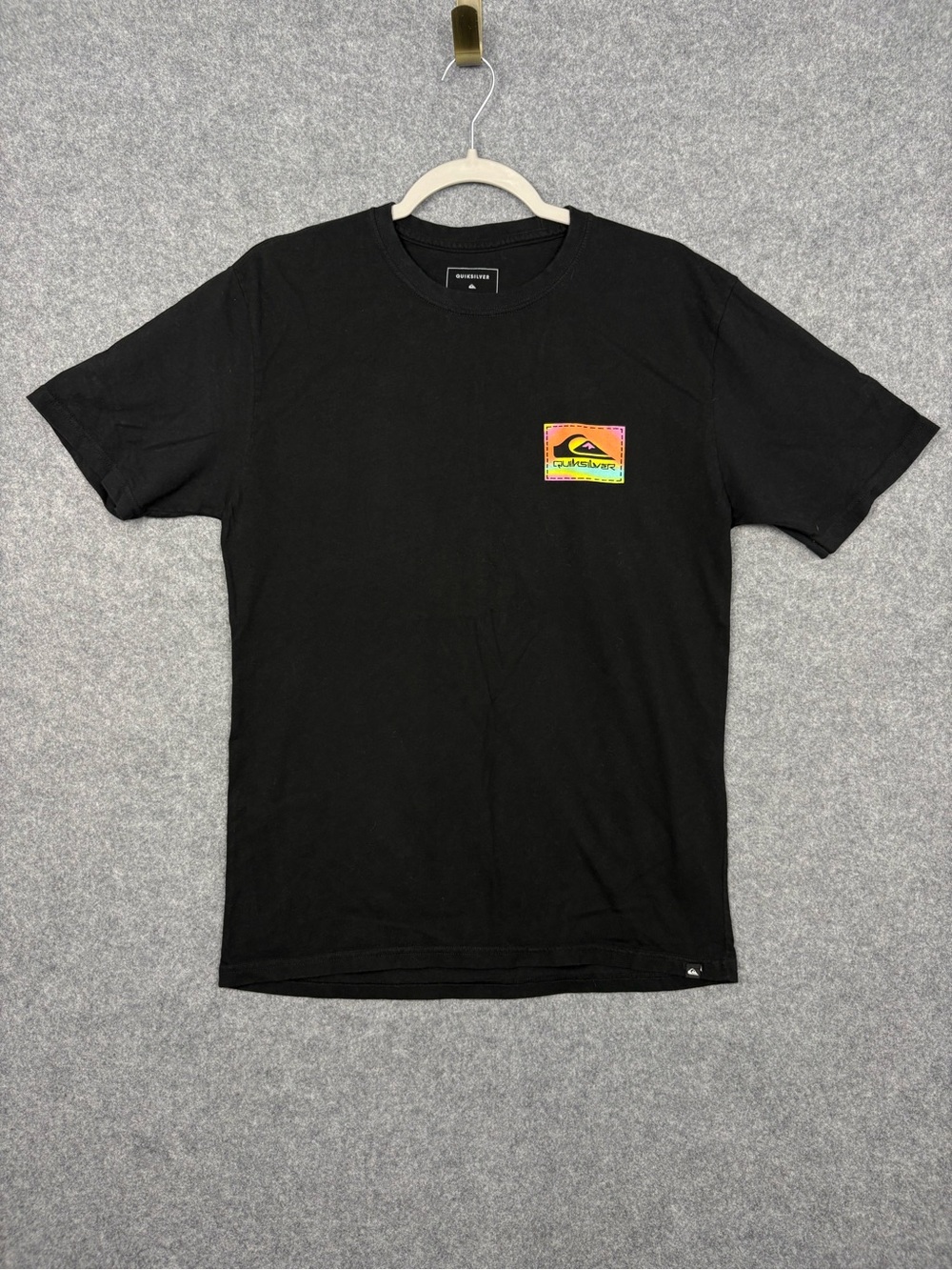Quiksilver Men’s Large Black Sunset Logo Graphic T-Shirt Surf Skate